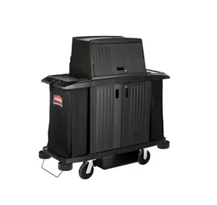 Executive full size housekeeping cart with hood and doors– traditional
