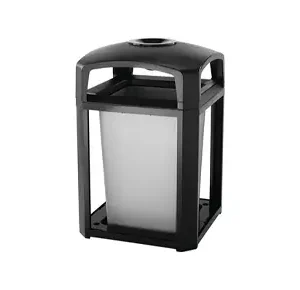 Landmark series classic container, dome top with ash tray frame and rigid liner black