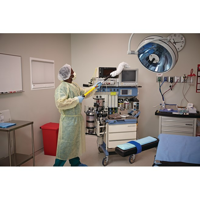 executive series™ hygen™ quick connect flexi wand, with microfiber dusting sleeve, white