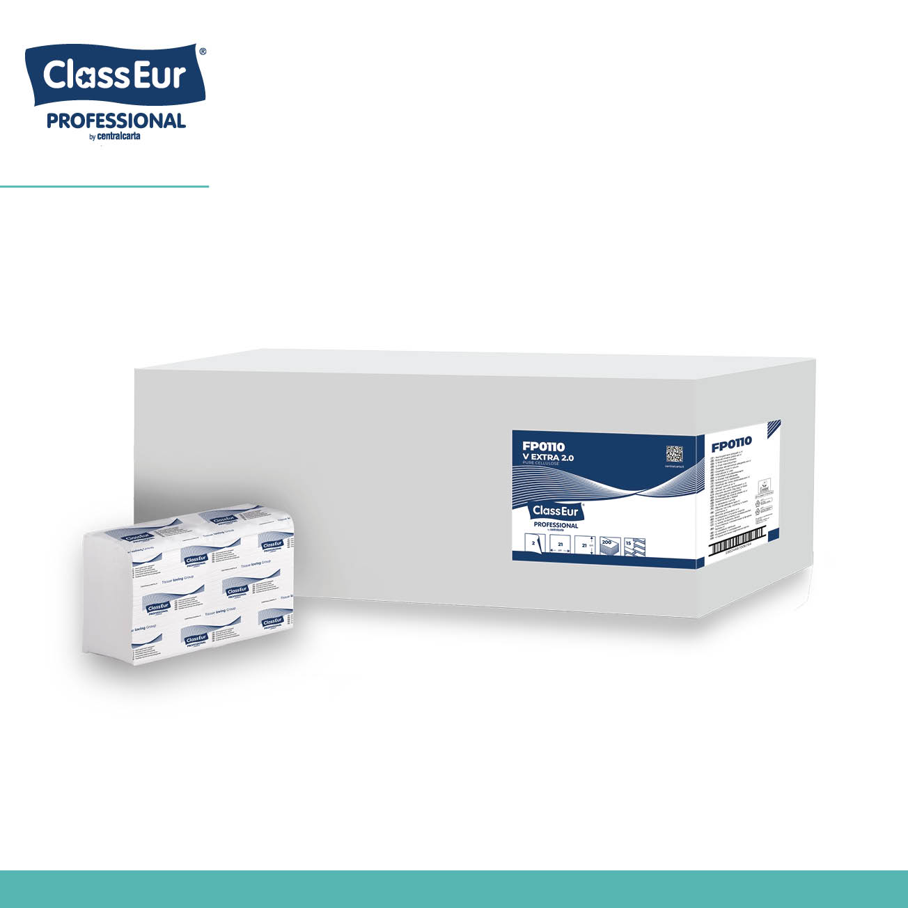 fold paper 2ply, extra strong, pure cellulose