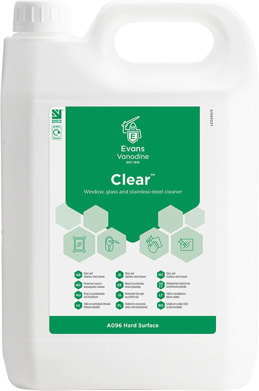 clear window & glass cleaner 5ltr window, glass and stainless steel cleaner